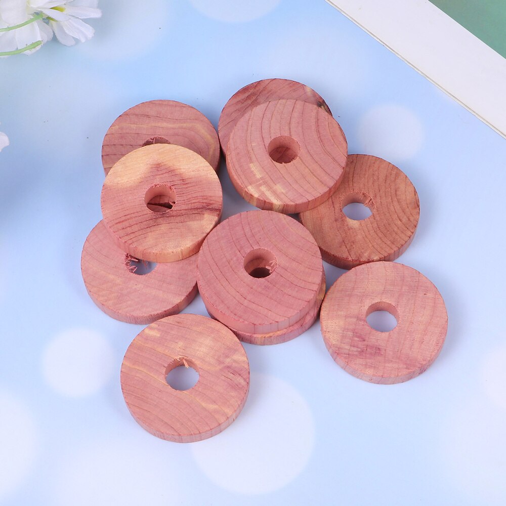 30Pcs Cederhout Ring Circular Bug Muggen Ring Houten Ronde Chips Motbestendig Garderobe Ceder Chip