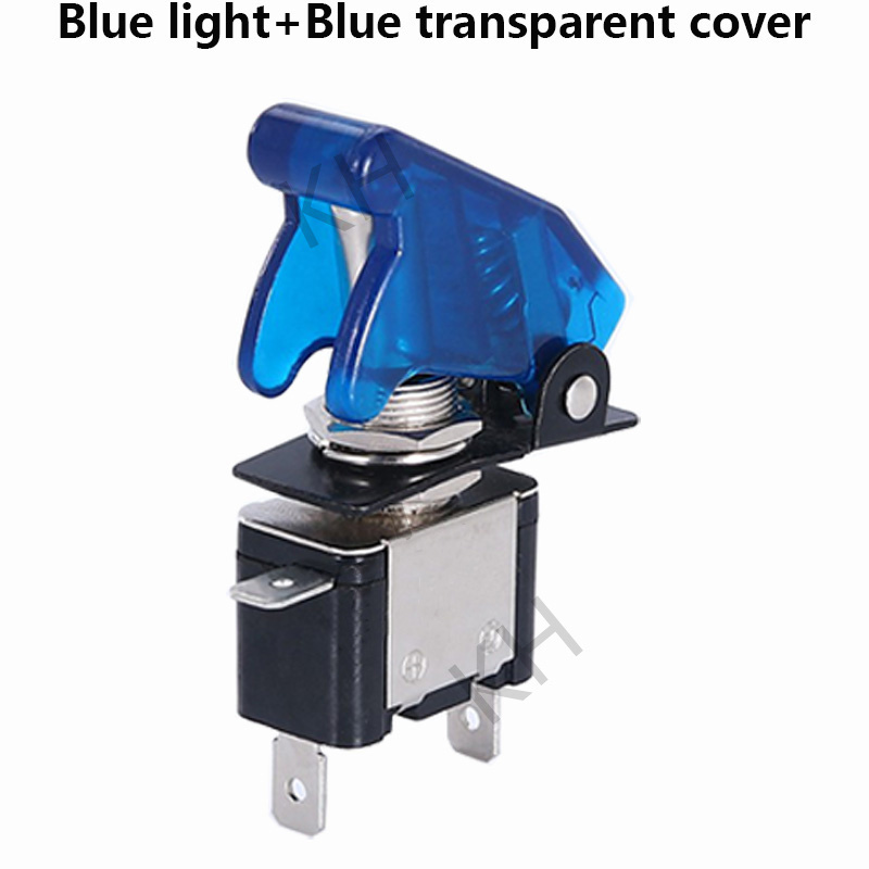 Auto Car Boat Truck Illuminated Led Toggle Switch With Safety Aircraft Flip Up Cover Guard 12V20A transparent: Brown