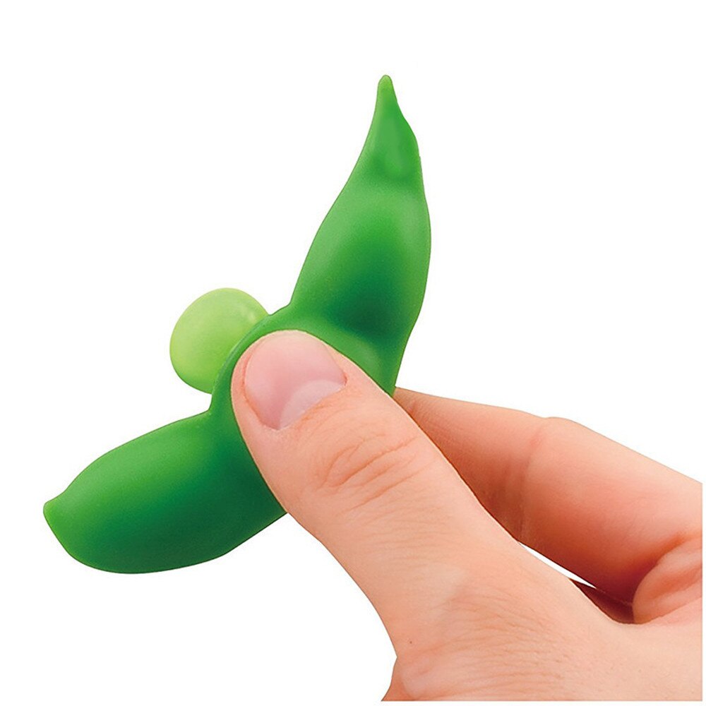 Squishy Infinite Squeeze Edamame Bean Pea Stress Relief Fidget Bean Squishies Toys Keychain Adult Kids Decompression Toys