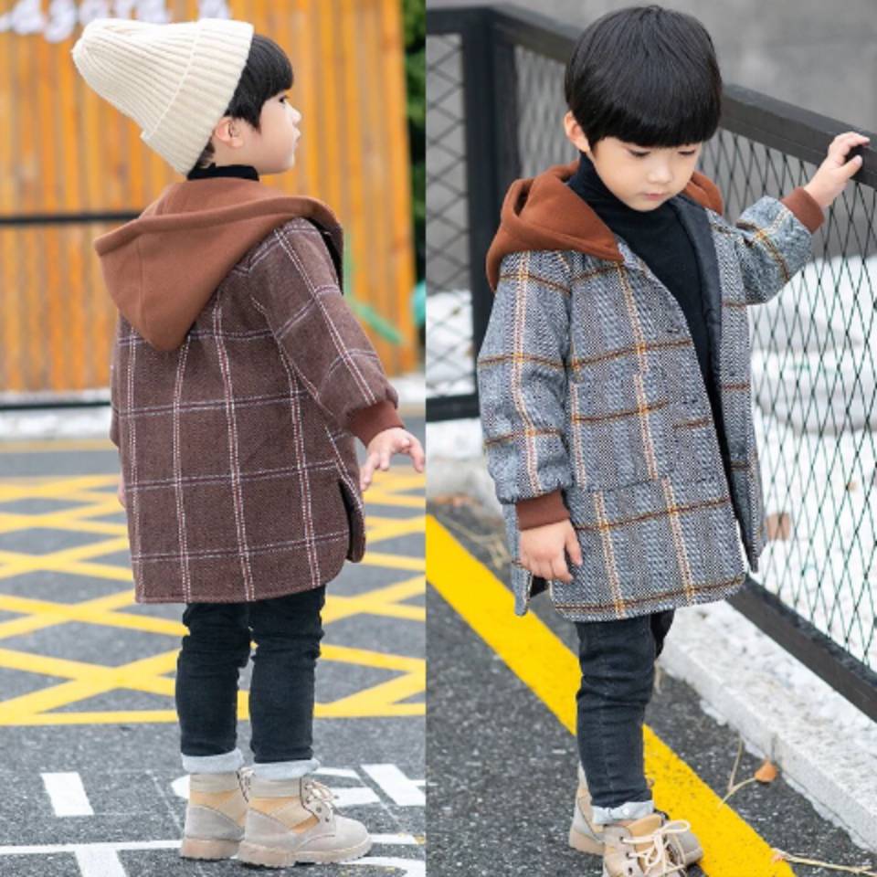 para la edad 2 3 4 5 6 7 8 9 10 años a cuadros niños abrigo Otoño Invierno niños chaquetas prendas de vestir niños con capucha gruesa prendas de vestir exteriores