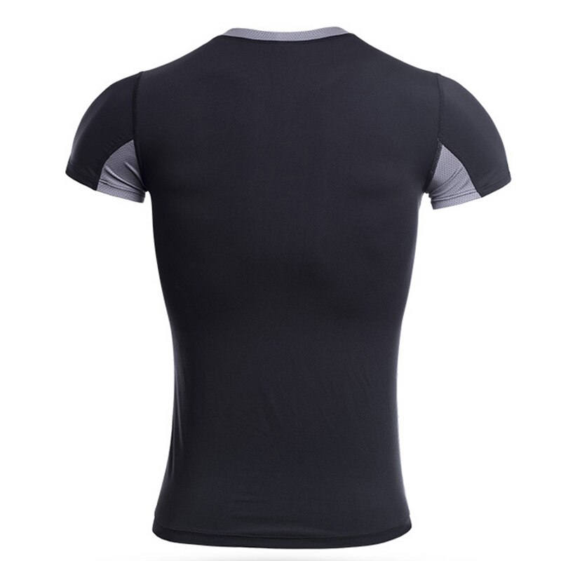 Sportshirt heren fitness hardloop t-shirts korte mouwen top t-shirts elastische sportkleding sportschool bodybuilding training t-shirt rashgard
