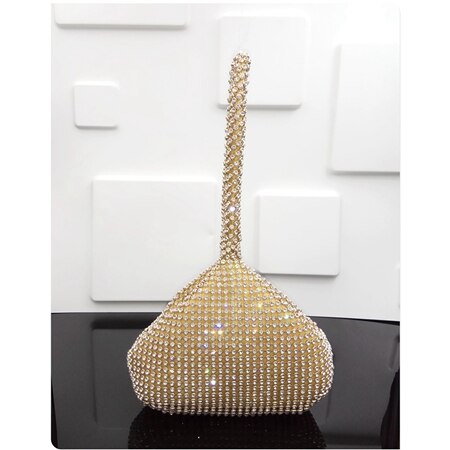 DOYUTIG Luxe vrouwen Diamant Avondtassen Zilver/Goud/Zwarte Steentjes Hobos Handtassen Lady Shiny Clutch Bags a175: gold