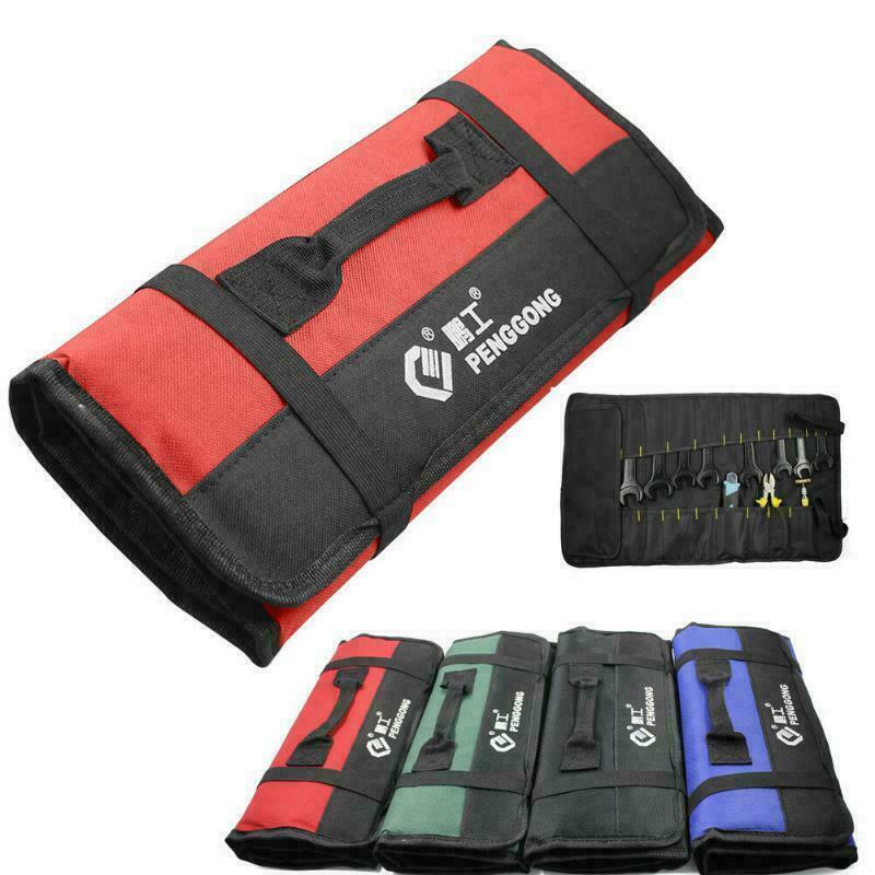 Herramienta de ferretería para coche, rodillo, destornillador, llave de almacenamiento, caja organizadora, bolsa roja, bolsa, bolsillo