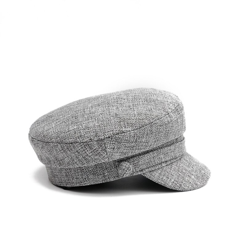 Boina de algodón transpirable para mujer, gorro plano octogonal informal, 036