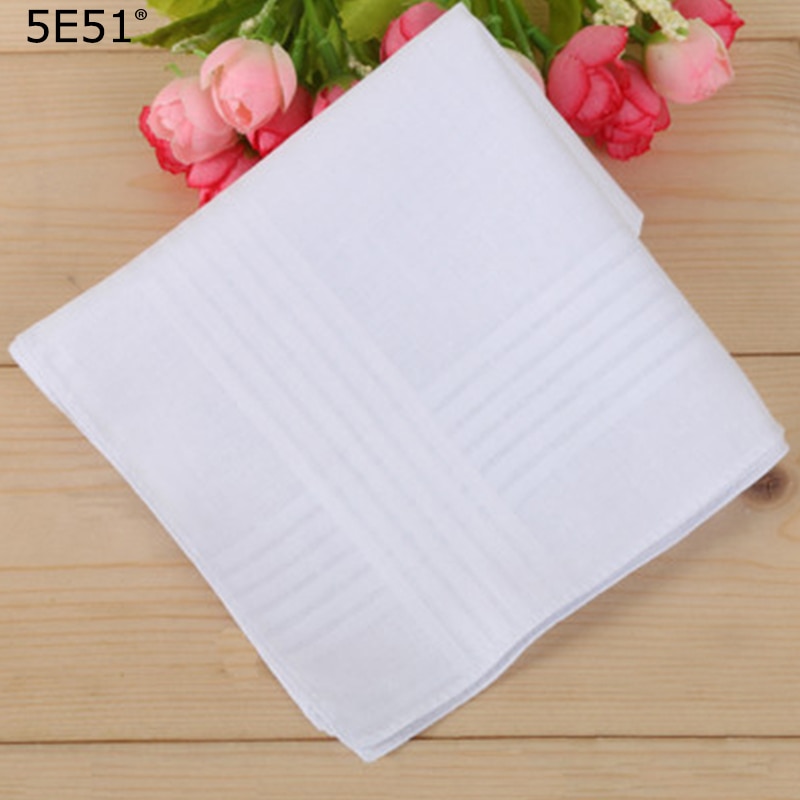 Hvid lommetørklæde bomuld trykt 40cm/ mange anvendelser