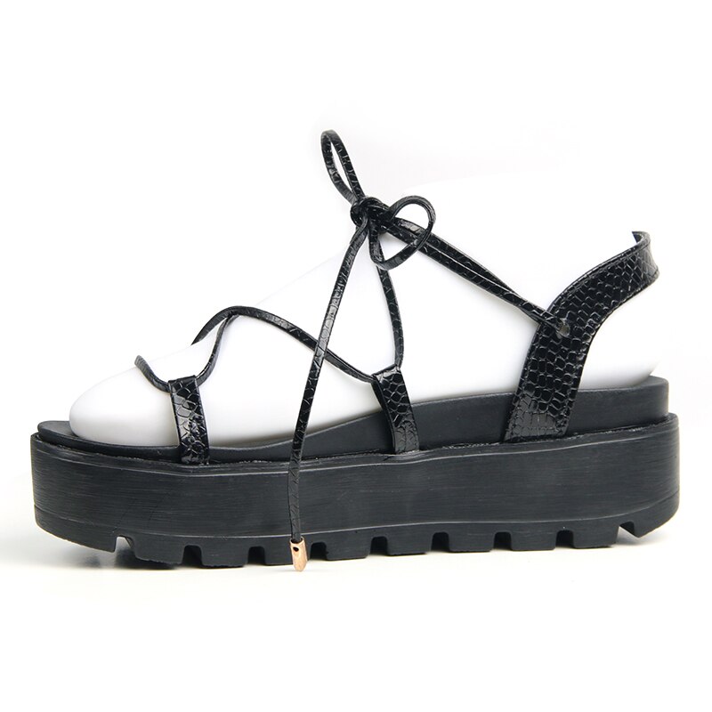 Kvinners smalbåndssandaler kvinner plattform gladiator slides kvinne kryssreim kiler damesko damesko pluss str.