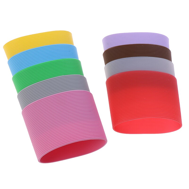 6CM silicone sleeves for mugs,Ceramic cup sleeves Stripes and vertical grain sleeves cover,heat insulation sleeves support