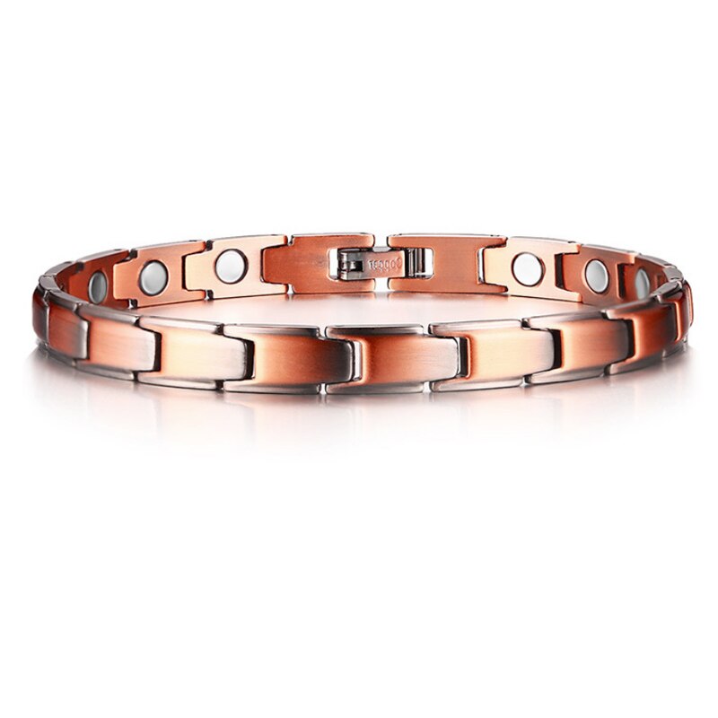 Männer Reinem Kupfer Armbinde Gesundheit Energie Germanium Magnetische Armbinde Jahrgang Hologramm Kette Verknüpfung Armbänder für Frauen Arthritis: 11