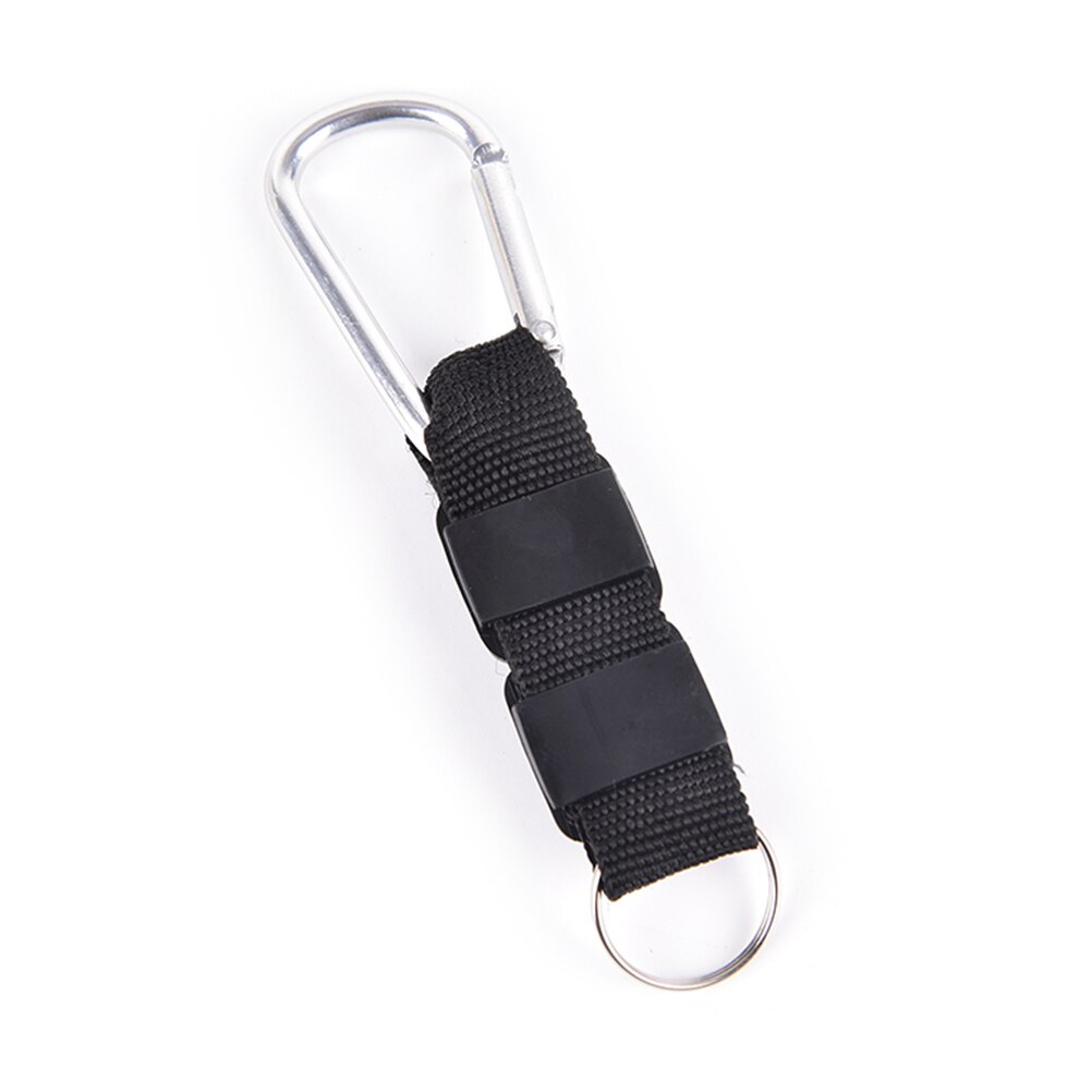 3 in- in-1 multifunctionele kampeer-, klim- en wandelminikarabijnhaak met sleutelhanger, kompas, thermometer, hanger, sleutelhanger, zwart