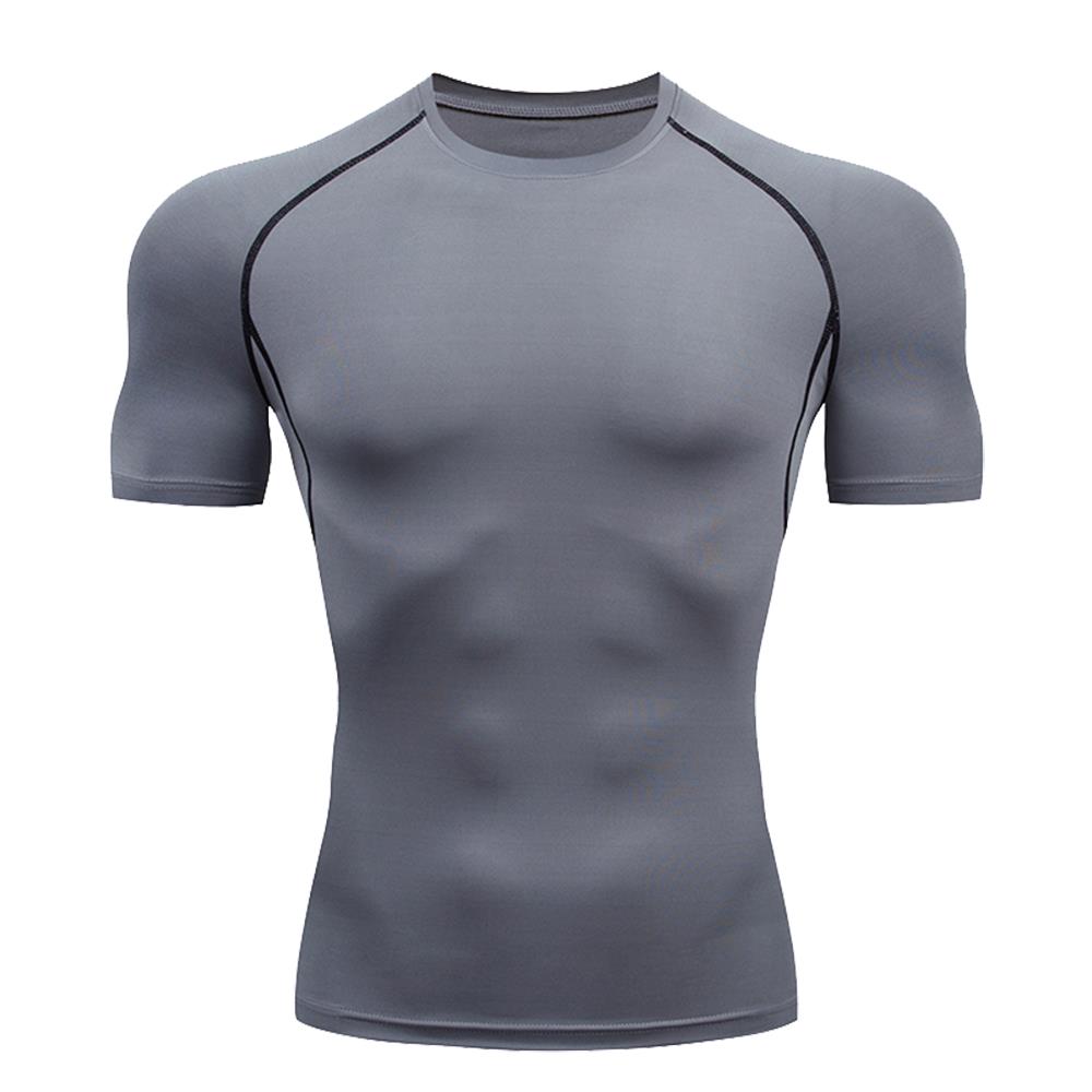 Camiseta de manga corta para hombre, camisetas de ajuste seco para gimnasio y Fitness, camiseta de compresión para entrenamiento, camisetas de boxeo Rashguard, Top deportivo para hombre: Naranja / XXXL