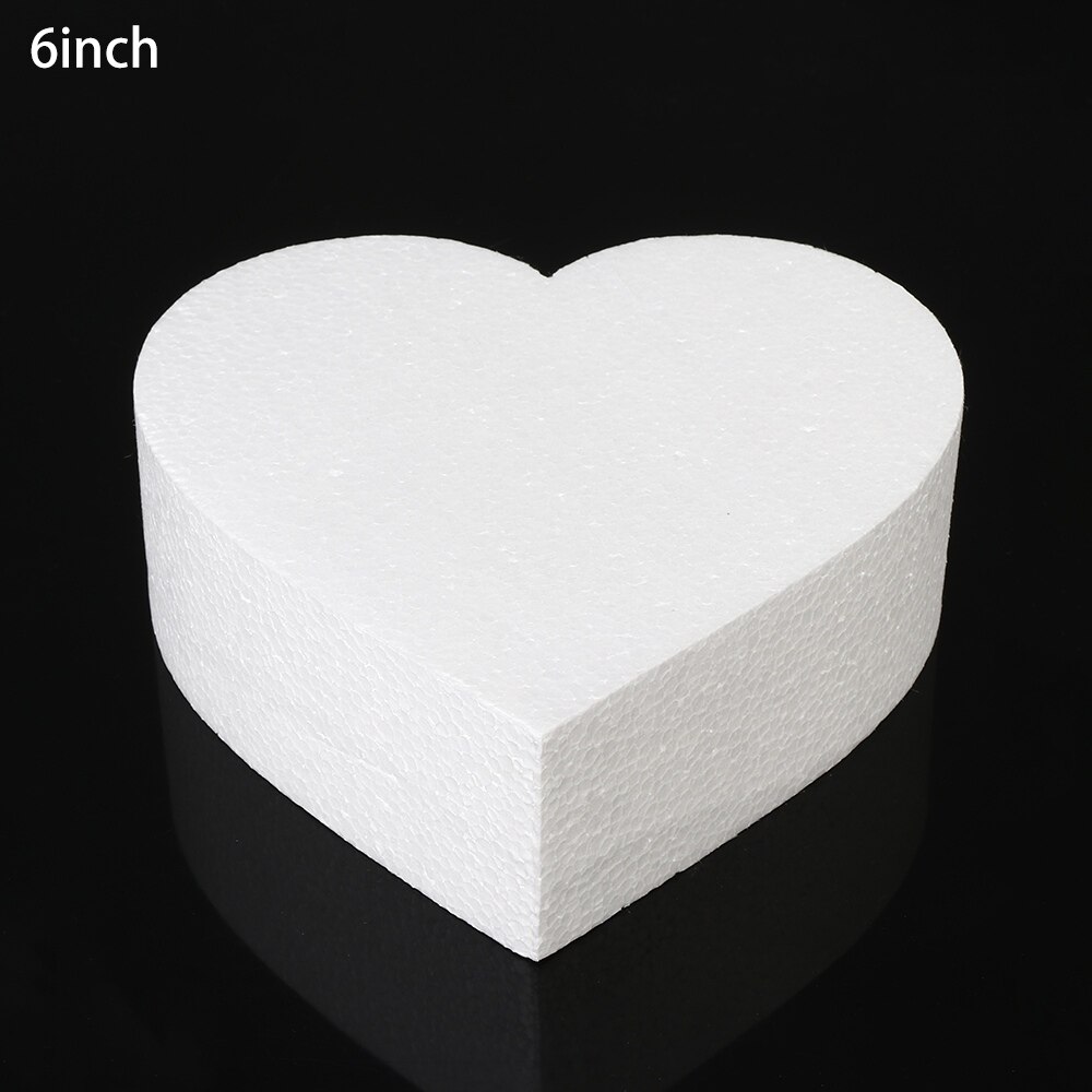 4/6/8/10Inch White Sugarcraft Dummy Party DIY Patrice Model Cake Foam Mould Round Polystyrene Styrofoam Kitchen Accessories: Heart 6inch