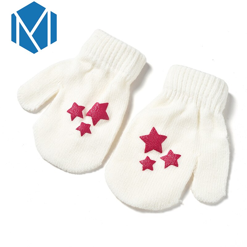 Miya Mona Star Kids Children Unisex Winter Warm Lanyard Glove Boy Girls Wool Knitted Luvas Covered Fingers Mittens Gloves