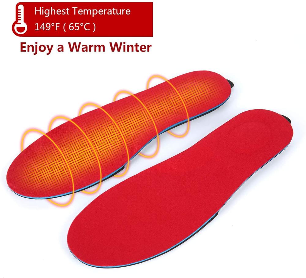 2000 mah unisex oppvarmede innleggssåler oppladbare batteri varme innleggssåler utendørs sport støtdemping kutte varme innleggssåler