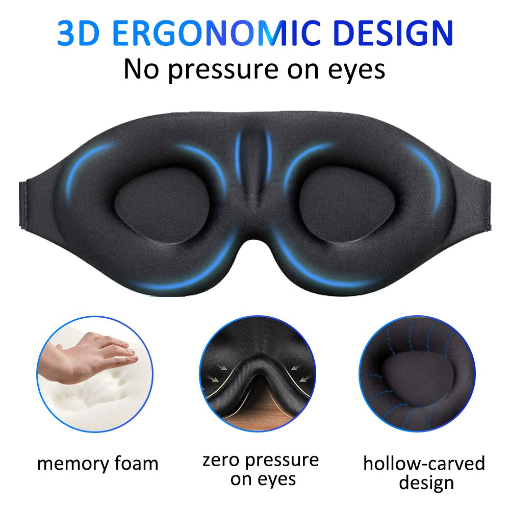 Eye Patch Herbruikbare Zachte Ontspannen 3D Slapen Oogmasker Elastische Verstelbare Band Gewatteerde Cover Voor Reizen Blinddoek Eyepatch Vrouwen Mannen
