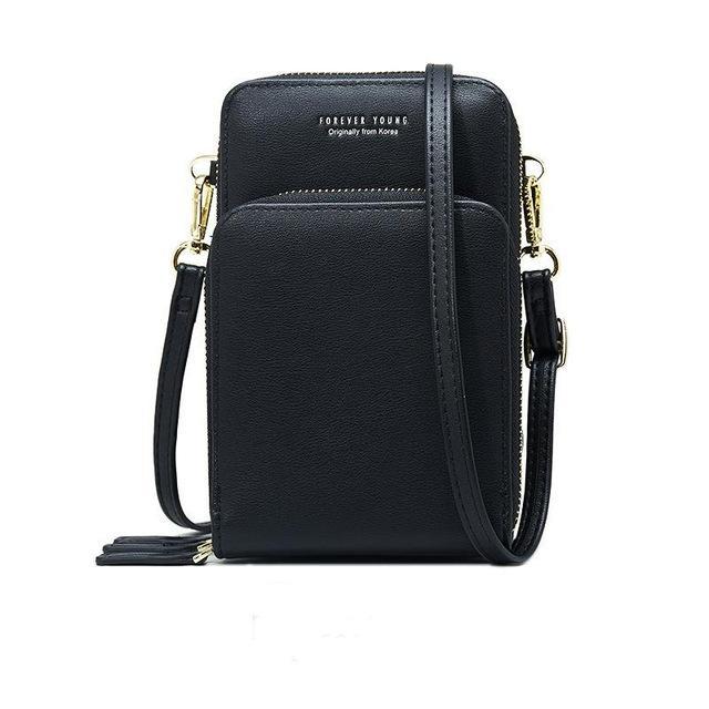 Crossbody Cell Phone Shoulder Bag Cellphone Bag Daily Use Card Holder Mini Summer Shoulder Bag for Women Wallet: Black
