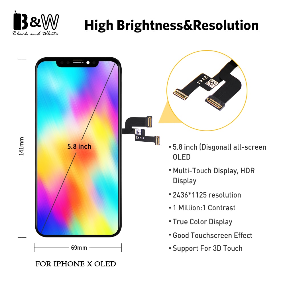 Display Voor Iphone X Xr Xs Max Oled/Tft Scherm Vervanging Lens Pantalla Met Grote 3D Touch Digitizer Geen dode Spot Gratis Ship