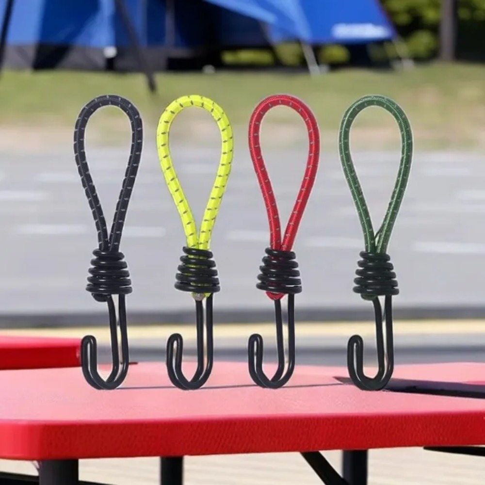 6 st tält elastiskt rep snöre krok mångsidig utomhus camping tak presenning tält fästsnöre snöre karbinhake tillbehör