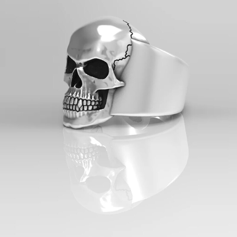 HNSP punk pierścień czaszka dla mężczyzn mężczyzna 7-14 duża rozmiar biżuteria dla rowerzystów