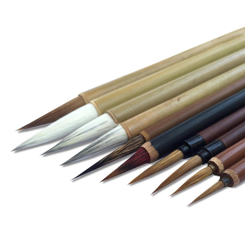 10 stk / sæt bambus traditionelle kinesiske kalligrafibørster kinesiske sæt leverer skrivning maleri kunst skrivebørste  u0 n 6