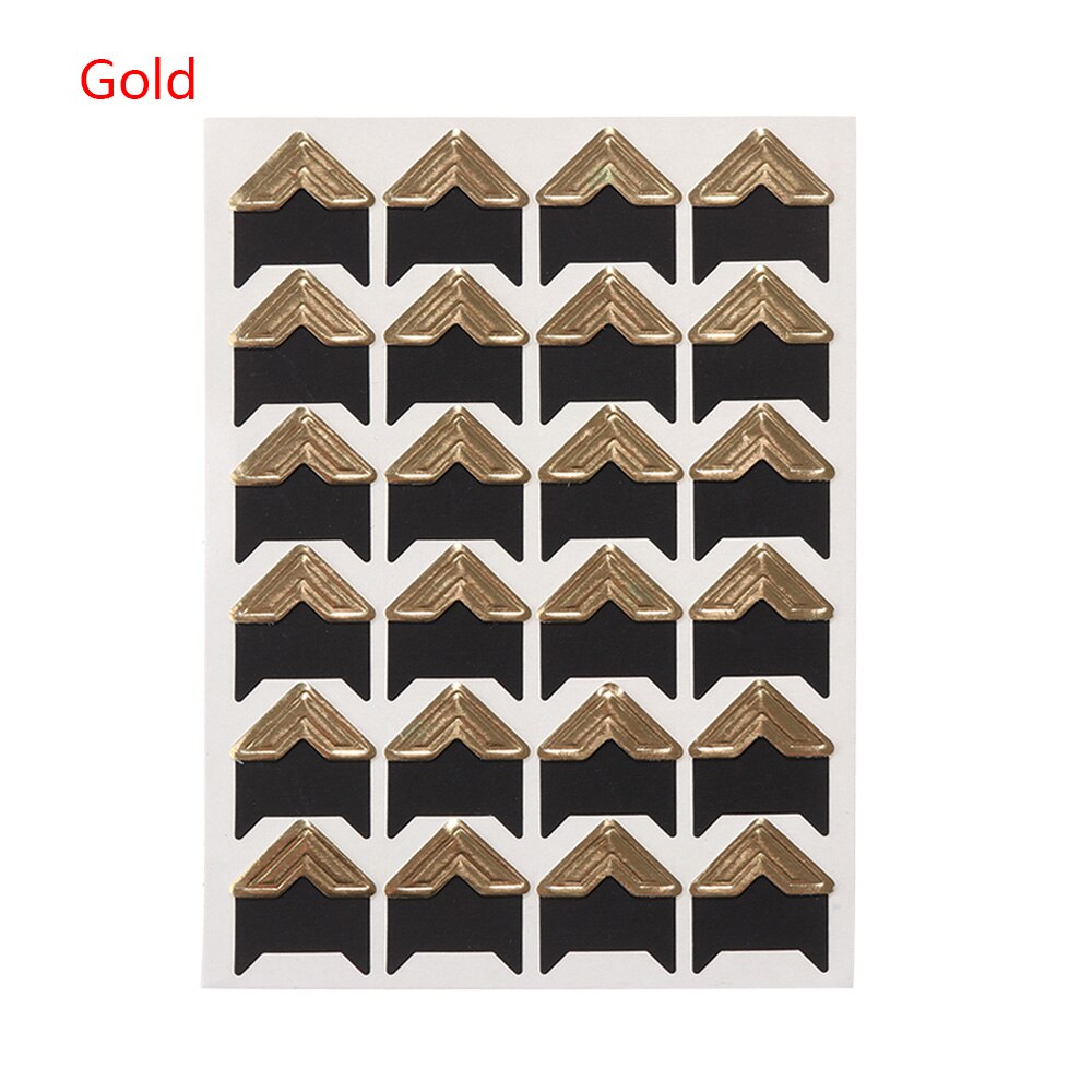24 stk / ark fotoalbum scrapbog foto hjørne beskyttere diy håndlavet kraftpapir klistermærke indretning til scrapbooking: Guld