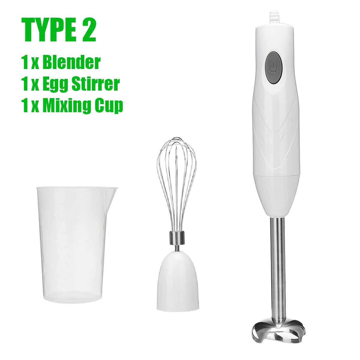 3 In 1 Portable Hand Blender 15000rpmSpeed Electric Blender Fruit Vegetable Nut Juice Smoothie Baby Food Kitchen Mixer Egg Whisk: Type 2