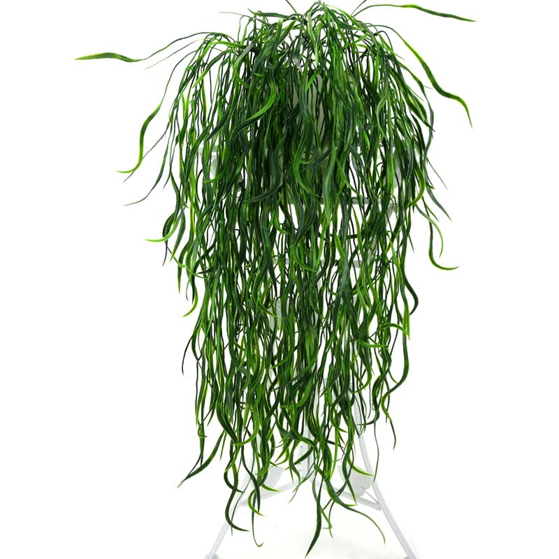 Kunstige planter hængende hjem bryllup dekoration vin grønt krans imiteret pil rattan hjem have bryllup dekoration: 16
