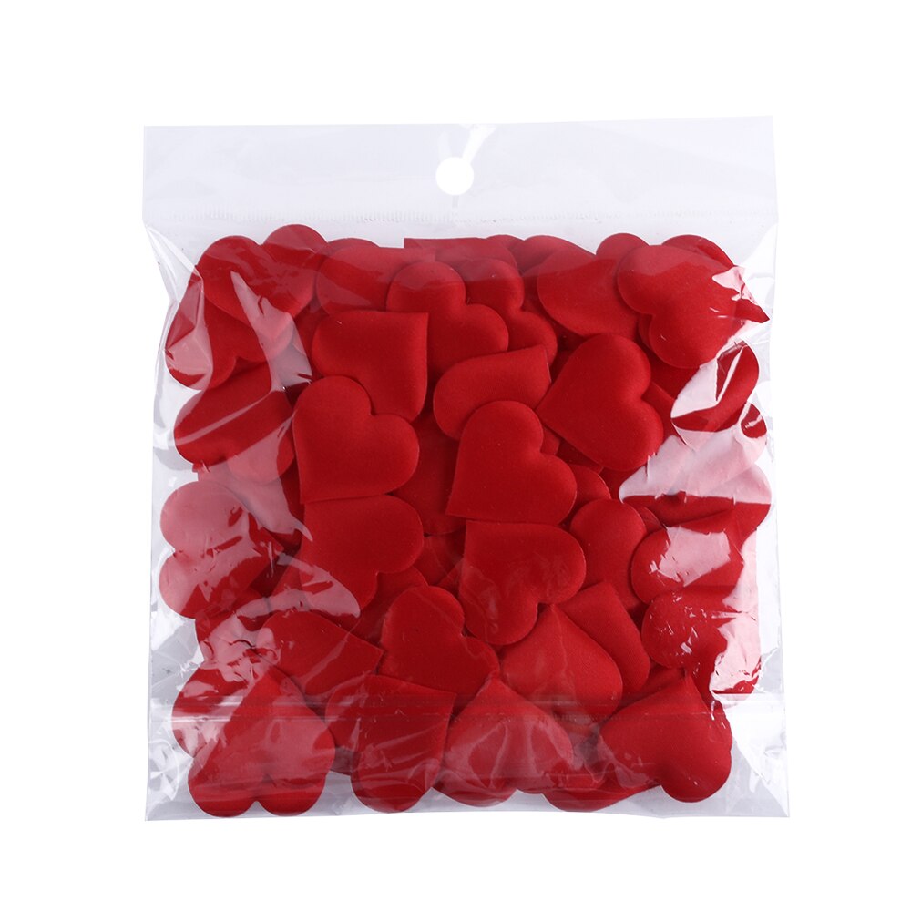 100 Stuks Padded Stof Confetti Gooien Bloemblaadjes Romantische Spons Liefde Hart Tafel Bruid Bruiloft Valentijnsdag Party Decoration: Licht Geel