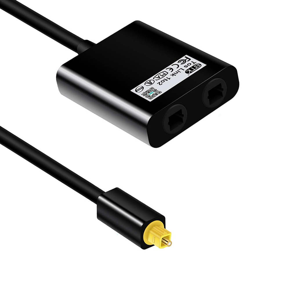 2 Way Optical Audio Splitter Adapter 1 input 2 Output Audio Splitter Adapter Optical Cable Splitter Hub for CD DVD