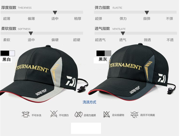 Men DAIWA Fishing Hats Sunshade Ourdoor Breathable Fishing Cap Waterproof Adjustable Fishing Caps Hats Anti UV Sports Hat