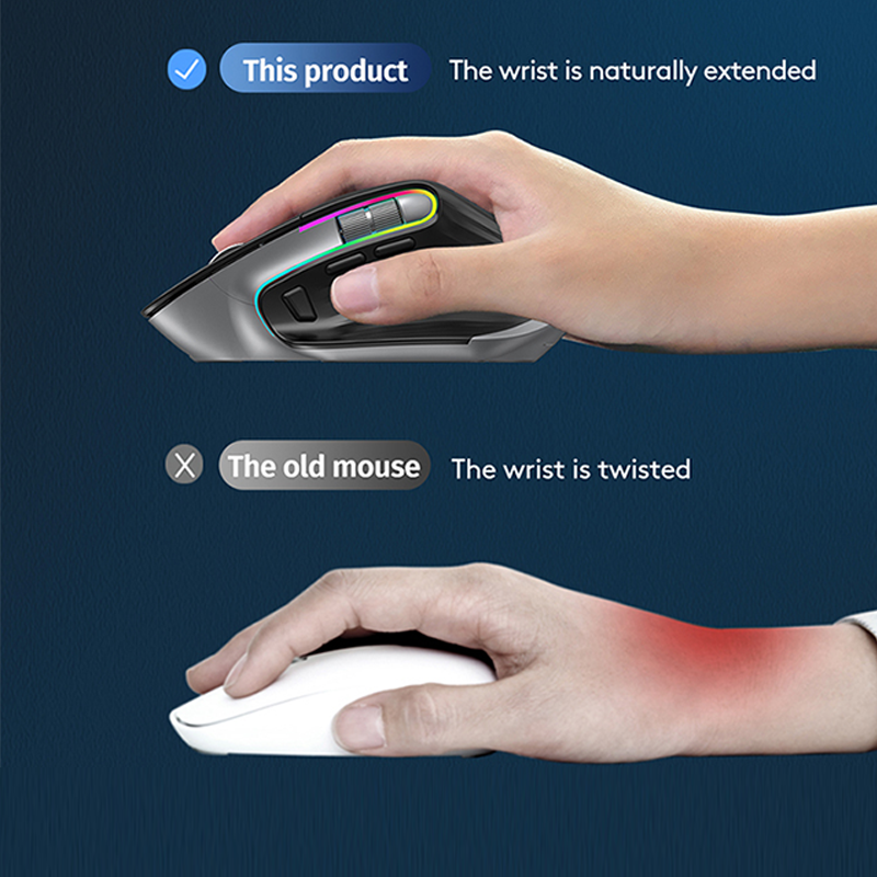 Ratón inalámbrico tipo C con Bluetooth 2,4G, recargable, silencioso, ergonómico, hasta 4000 DPI, para tableta, Macbook, portátil, Oficina de juegos