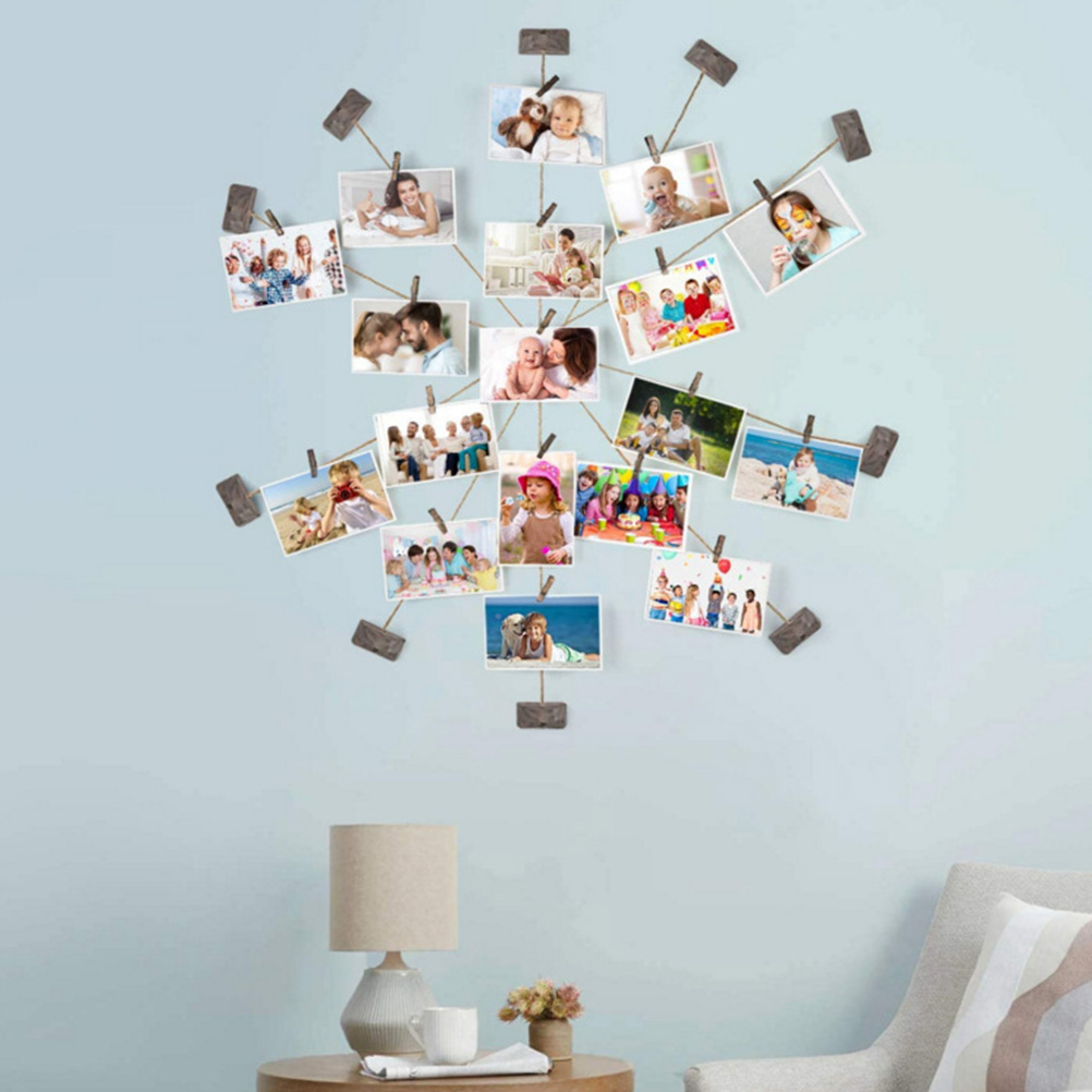 1 Set DIY Wall Art Decor Hanging Photo Display String Pictures Collage Frame