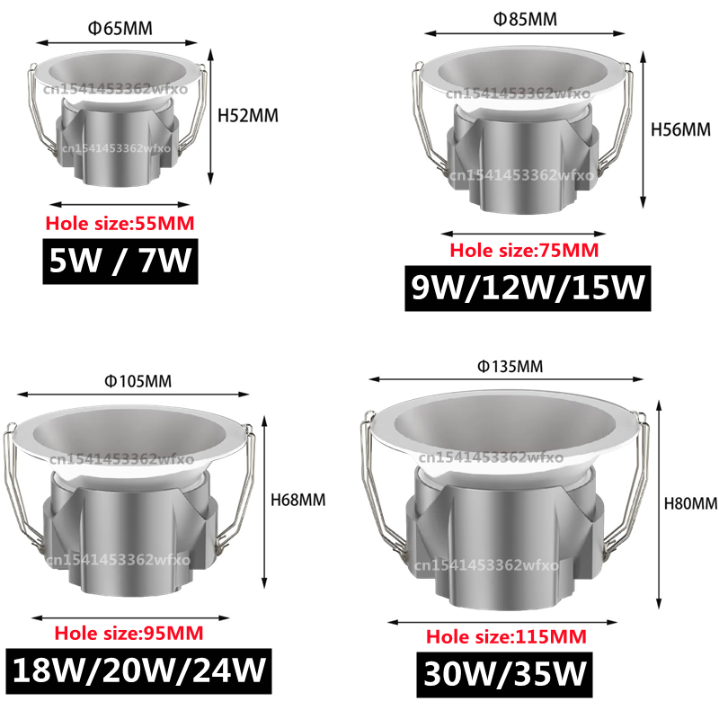 IP65 waterproof downlight LED spotlight Embedded COB ceiling light AC110V-220V bathroom kitchen balcony toilet lighting bulb