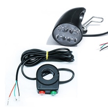 36/48V E-światło rowerowe z róg 2 w 1 zaprojektowany skuter lampa czołowa wioślarz elektryczny 4 diody doprowadziło przedni reflektor i włącznik klaksonu zestaw