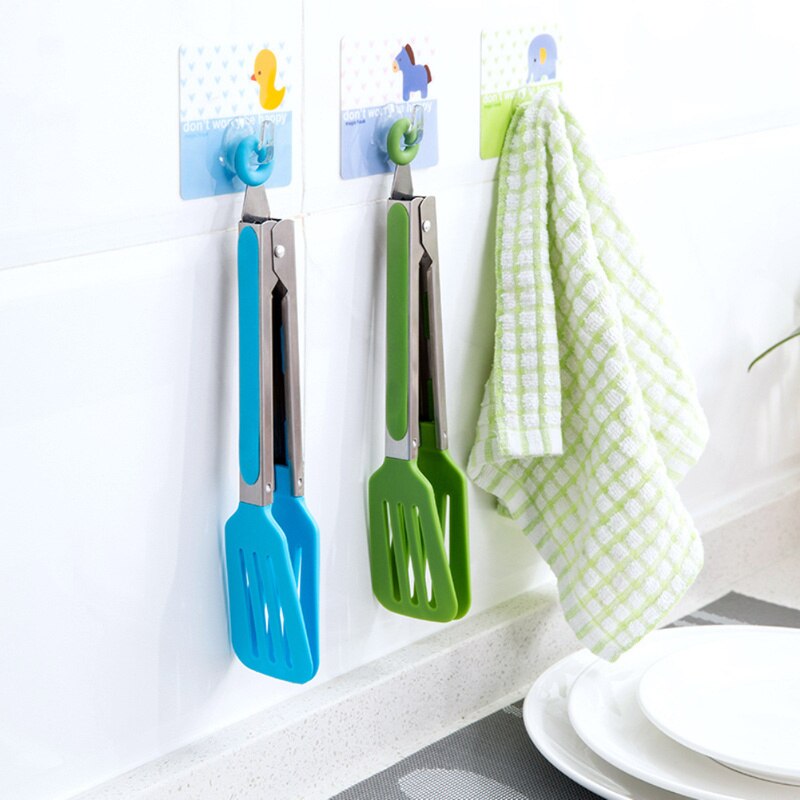 Non-stick Nylon Kitchen Spatula Tong Meat Bread Salad Tong Stainless Steel Clip Barbecue Lock Cooking Serve Food Tong Hole Cap