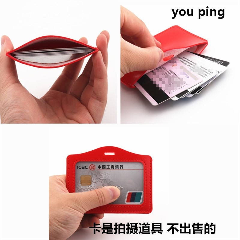 11 Colour PU Card Cover Bus Card Badge Lanyard Business Credit Cards Bank ID Card school supplies