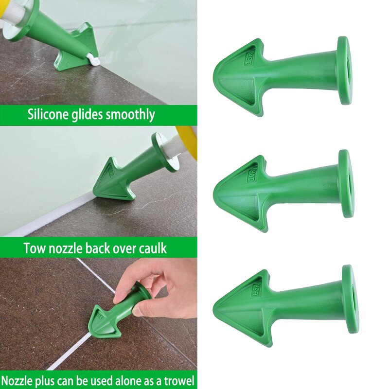 Caulk Nozzle&Scraper Set Caulk Tools Caulk 4pcs/set Finishing Tool Kit Caulk Nozzle Scraper Set Reusable Scraper