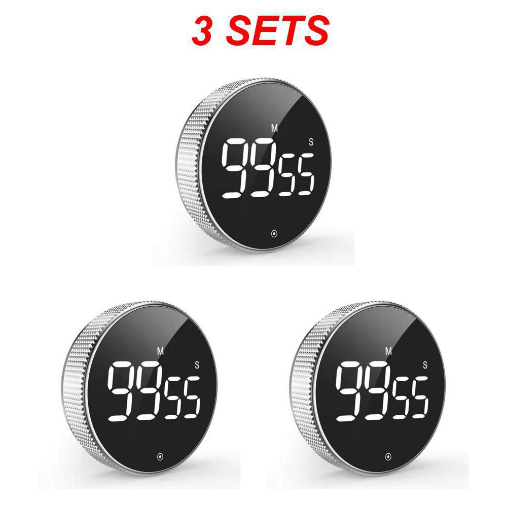 Minuterie de cuisine numérique LED, chronomètre d'étude, électronique magnétique, compte à rebours, horloge, rappel mécanique, alarme, Gadget de cuisine: Rouge