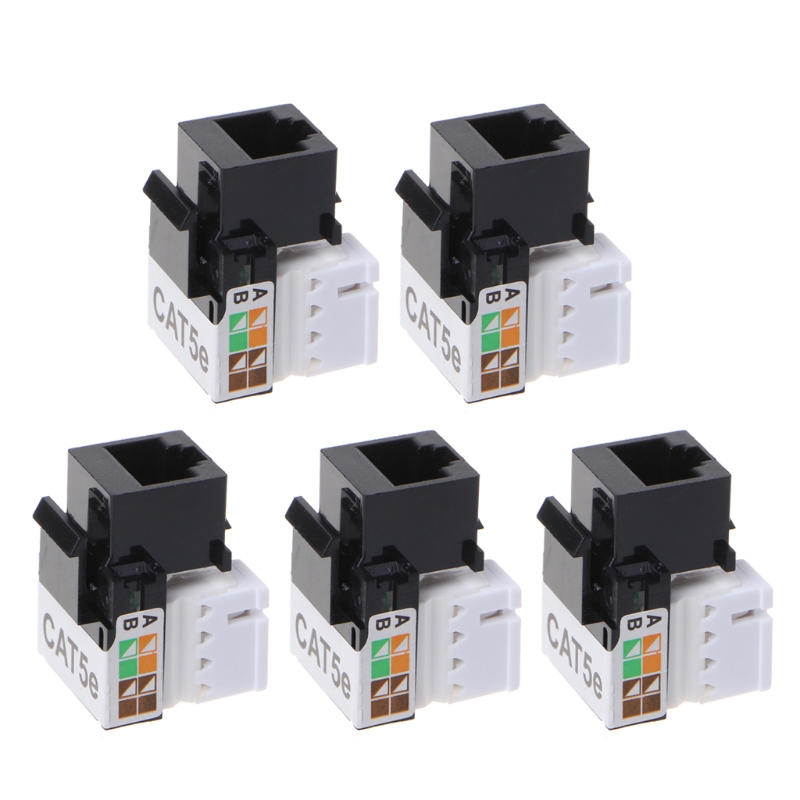 5Pcs CAT5E UTP Network Module RJ45 Connector Information Socket Keystone Jack