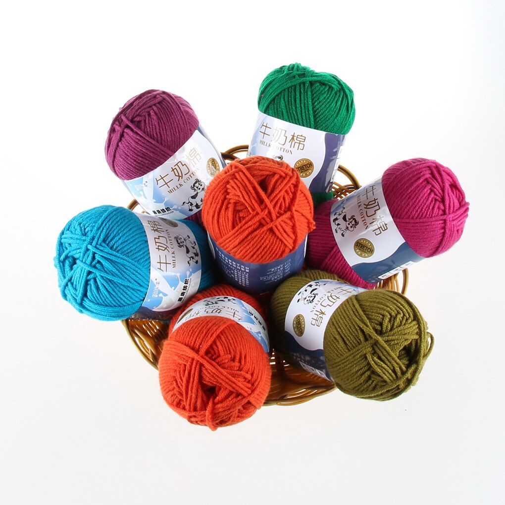 7 Shares Multi Color Cotton Silk Knitting Yarn Soft Warm Baby Yarn For Hand Knitting Thread Supplies