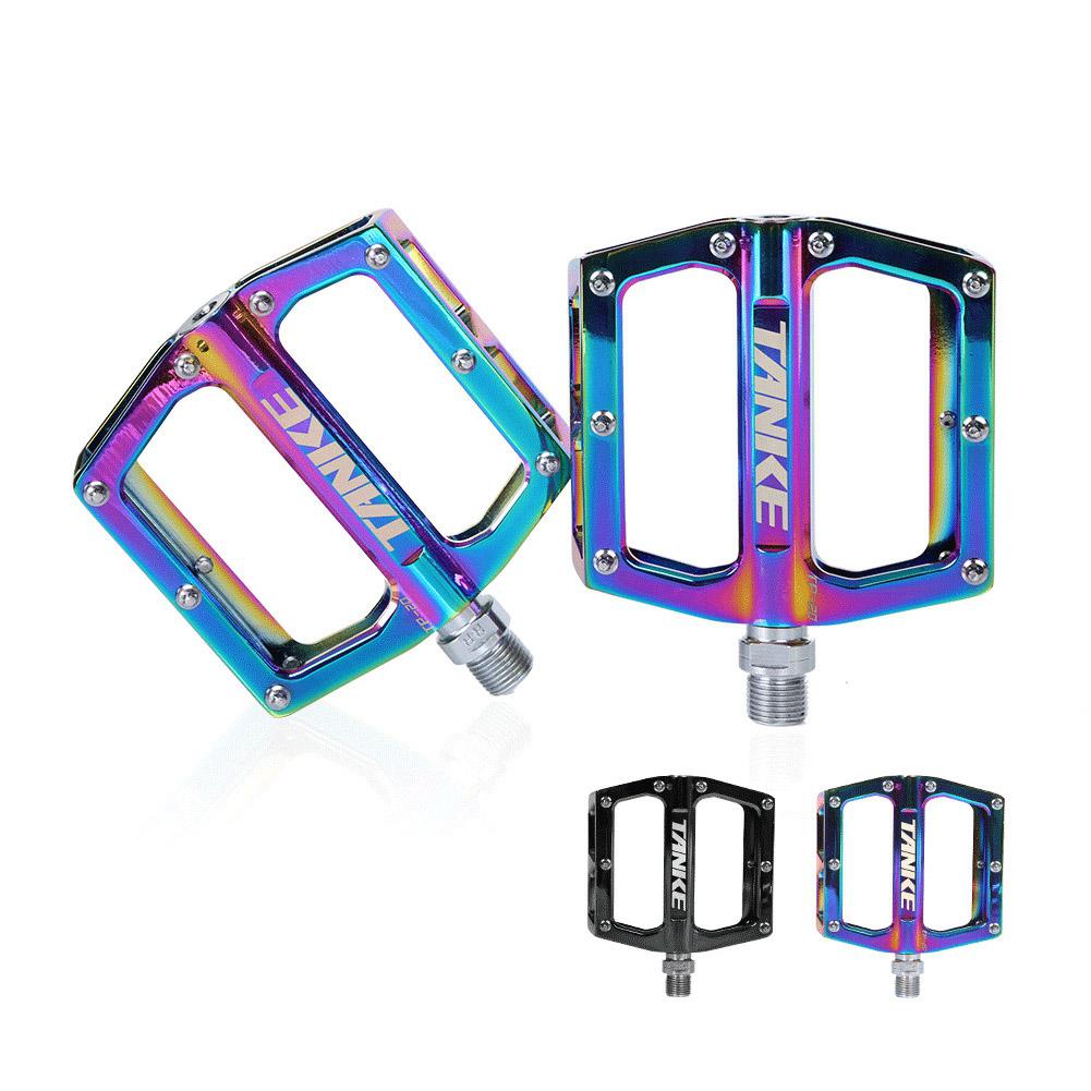 Fiets Pedaal Aluminium Voetpedaal Lager Fiets Pedaal Regenboog Kleurrijke Galvaniseren Pedalen