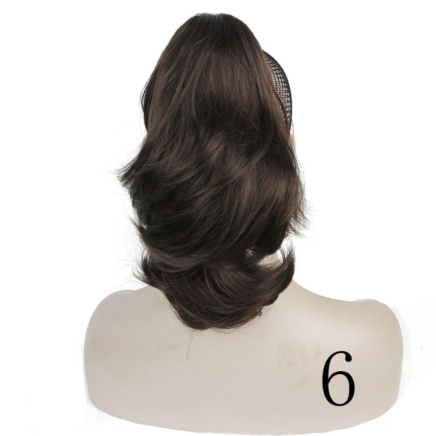 Strongbeauty crush claw clip hestehale hairpiec kort rett dobbeltbruk stylet hårforlengelse syntetisk: 6
