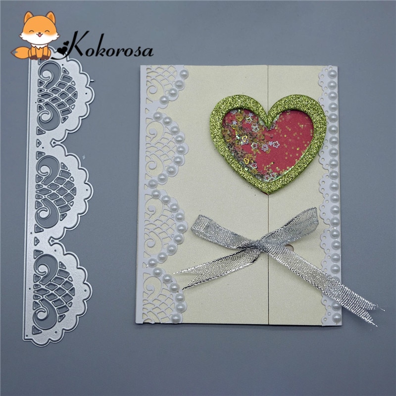 Kokorosa matrices de découpe métal matrices bordure dentelle bord Die Scrapbooking Album carte faisant gaufrage pochoir Diecuts