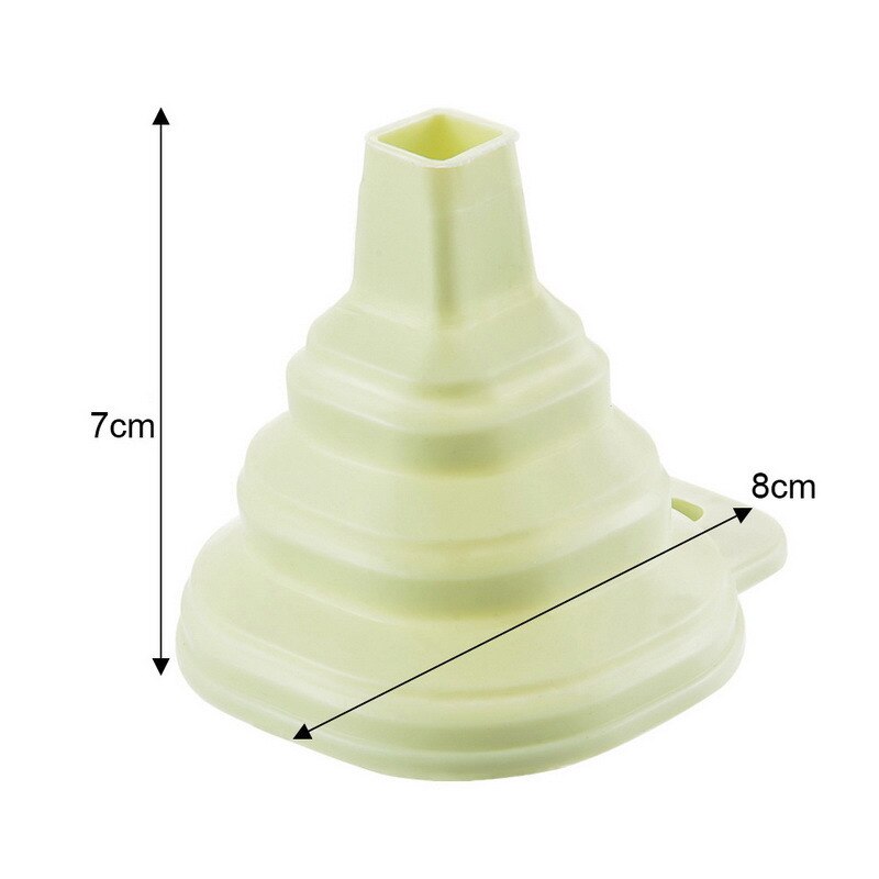 Food Grade Silicone Gel Folding Funnel Foldable Telescopic Long Neck Funnel Liquid Filling Kitchen Tools: green