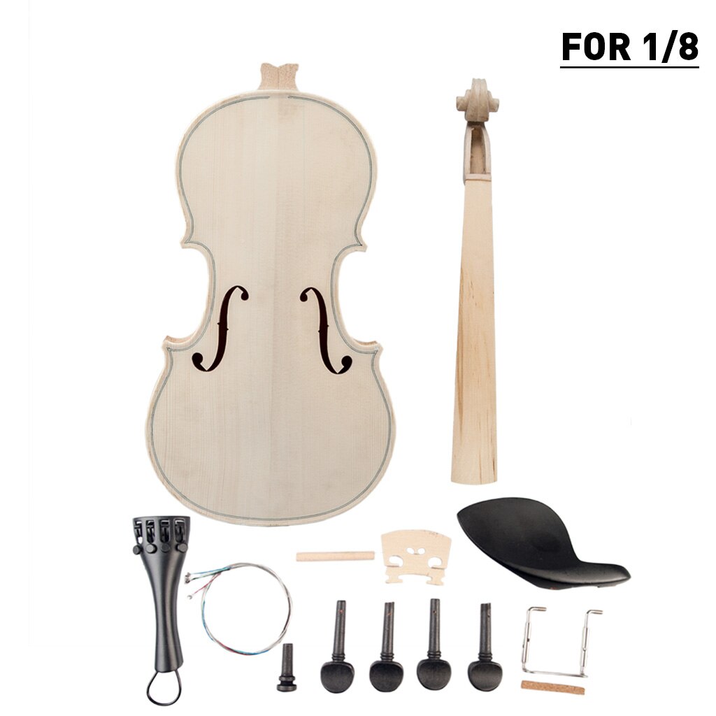 Banjolele DIY Fiolinsett - Naturlige fast Lønn Deler til Håndmontering - Alle Størrelser 1/8 til 4/4: Diy fiolin 1-8
