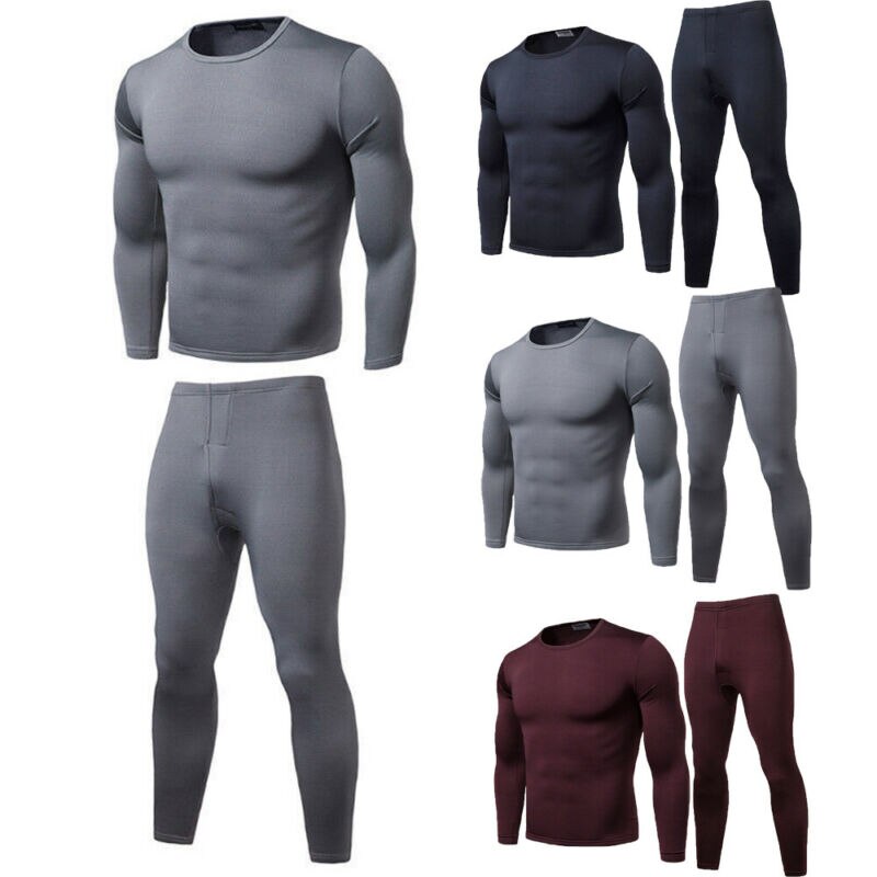 Conjuntos de ropa interior térmica para hombre ropa interior térmica de invierno Calzoncillos largos ropa de invierno ropa térmica gruesa para hombre sólido