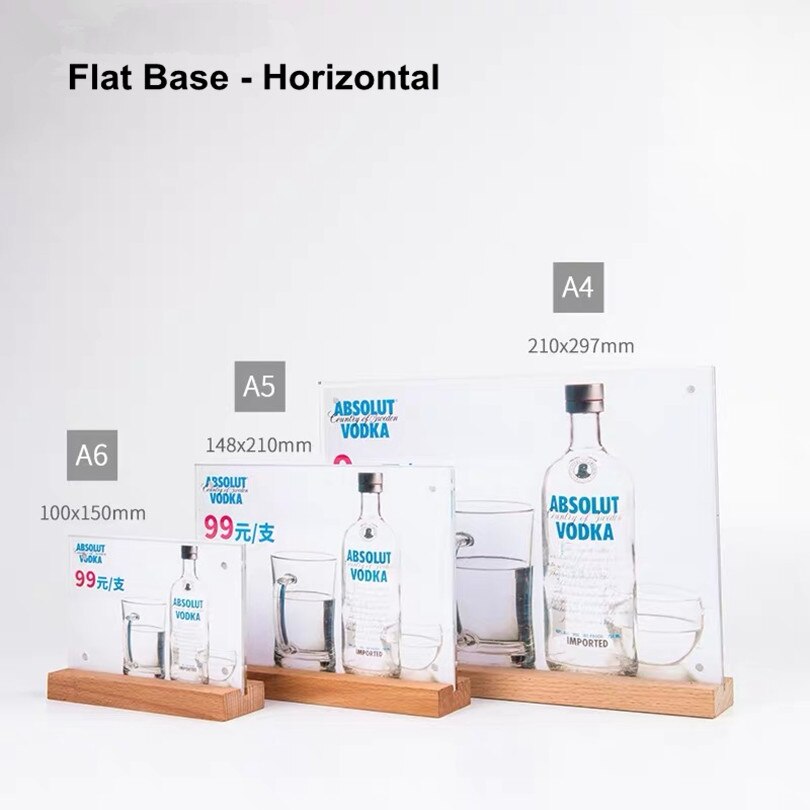 A4 Tabletop Wooden Menu Sign Holder Board Counter Display Stands Photo Poster Frame Equipment For Restaurants Stores 8.5x11: 3