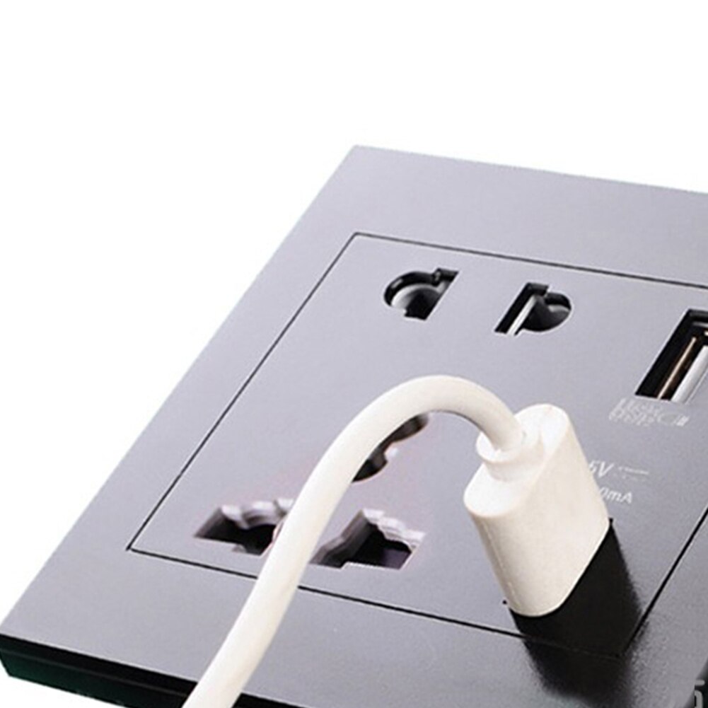 Dual USB Port Wall Socket 5 Hole Square Socket Multi Function Home Socket Panel Switch Panel Home Accessory