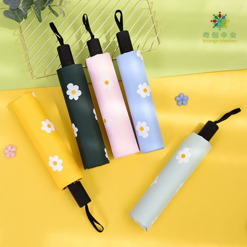 Rain Umbrella Parasol Folding Parasol UV-Protection Rain Or Shine Dual Purpose Umbrella Hipster eye charm san