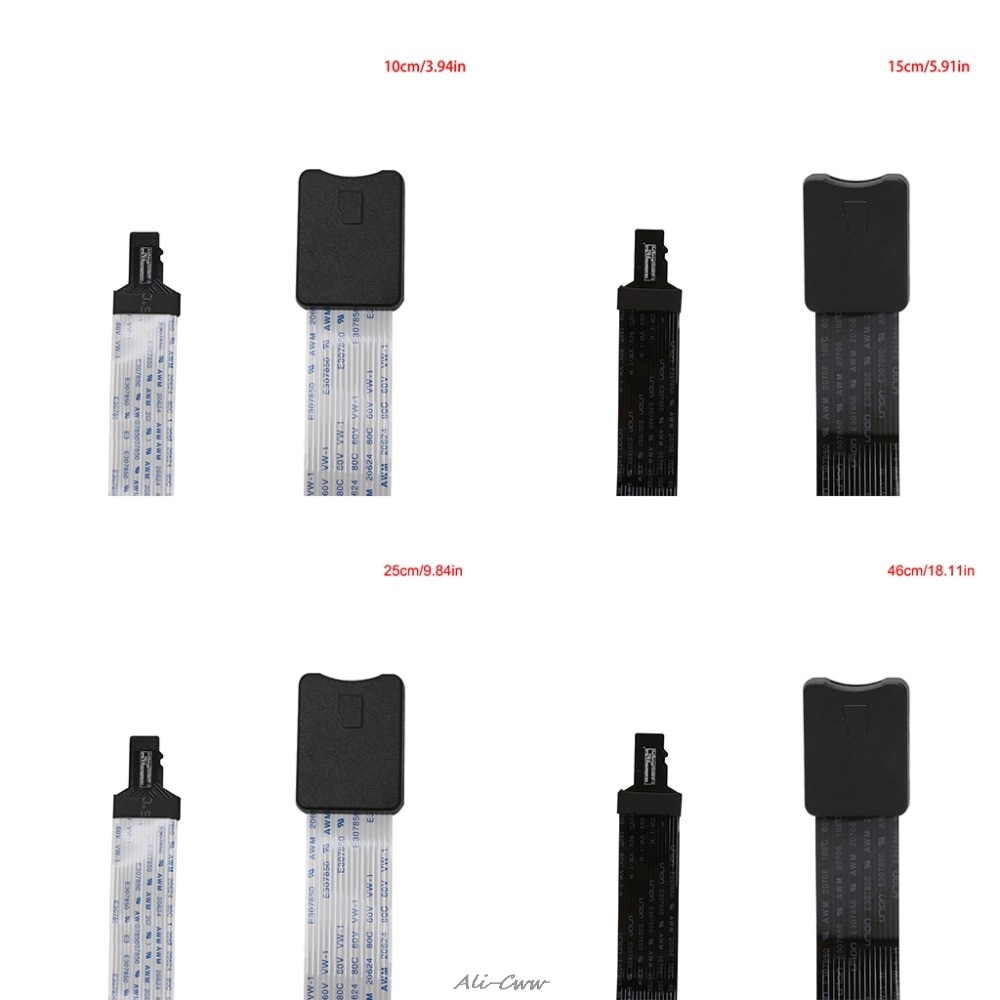 10/15/25/46cm TF Male To Micro SD Female Card Reader Extension Adapter Cable Extender For Car GPS Phone TV Camera
