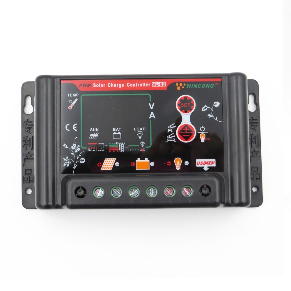 Laadregelaar 30A 20A 10A 12V 24V Auto Intelligentie Home System Regulator SL02B Wincong Batterij Li-Ion Ni-Mh LiFePO4